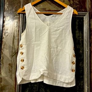 Madewell Linen Blend Side Button Top